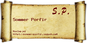 Sommer Porfir névjegykártya